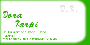 dora karpi business card
