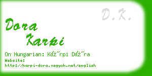 dora karpi business card